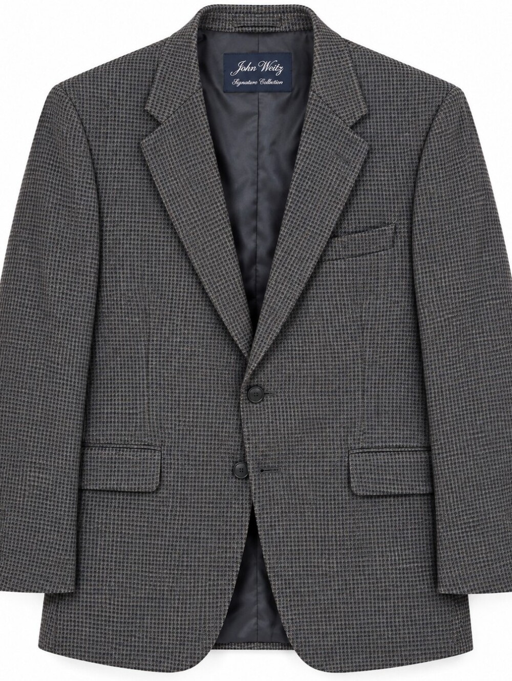 John Weitz Signature Collection 100% Wool Gray Check Blazer Mens.